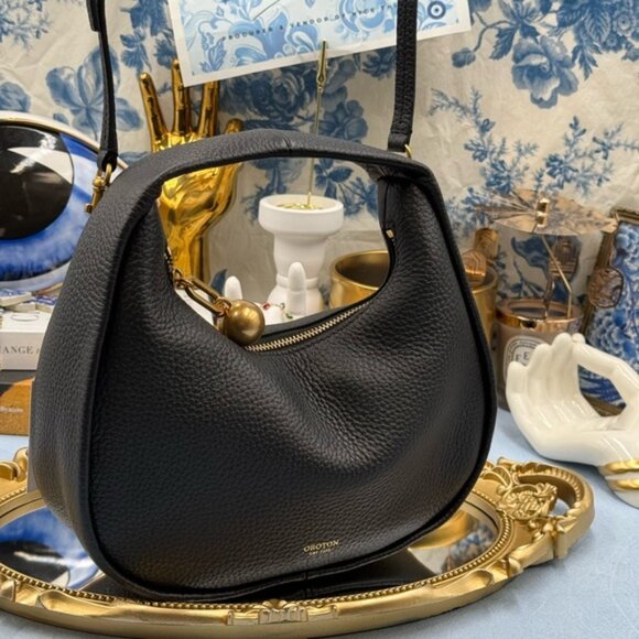 🆕 OROTON 🧿 NWT Clara Mini Convertible Crossbody Bag, Black Leather - Picture 3 of 16